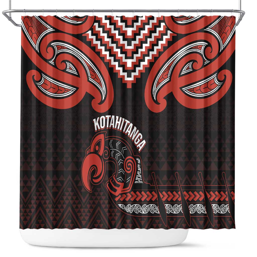Maori Waitangi Shower Curtain Kotahitanga Poutama Mix Whakairo - Aussie Hoodie