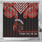 Maori Waitangi Shower Curtain Kotahitanga Poutama Mix Whakairo - Aussie Hoodie