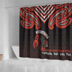 Maori Waitangi Shower Curtain Kotahitanga Poutama Mix Whakairo - Aussie Hoodie