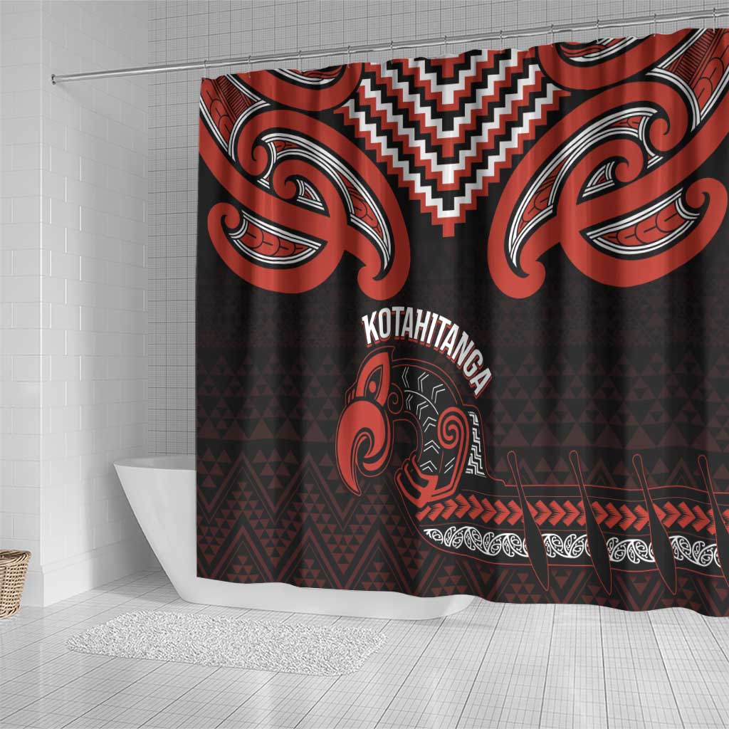 Maori Waitangi Shower Curtain Kotahitanga Poutama Mix Whakairo - Aussie Hoodie