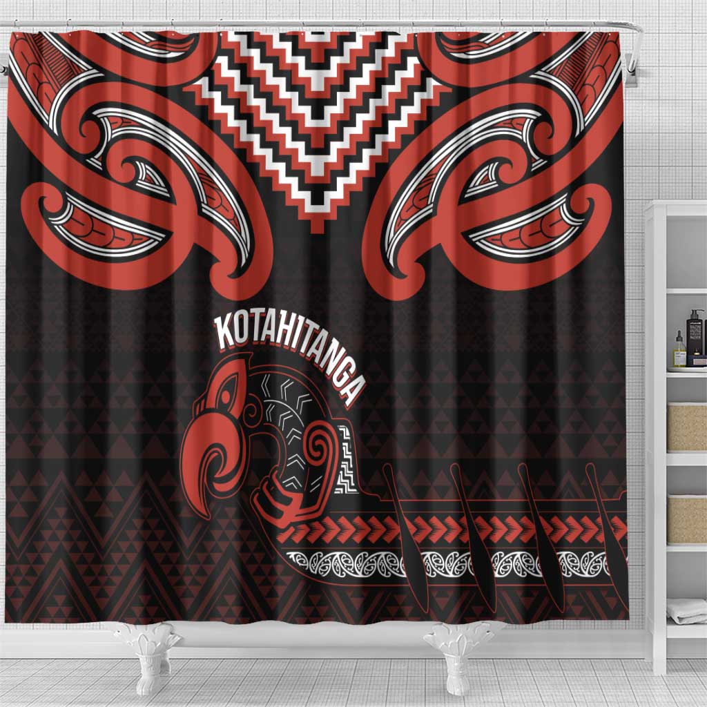 Maori Waitangi Shower Curtain Kotahitanga Poutama Mix Whakairo - Aussie Hoodie