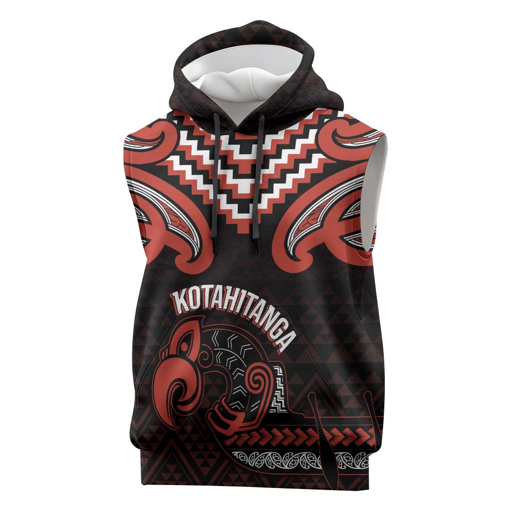 Maori Waitangi Sleeveless Hoodie Kotahitanga Poutama Mix Whakairo - Aussie Hoodie