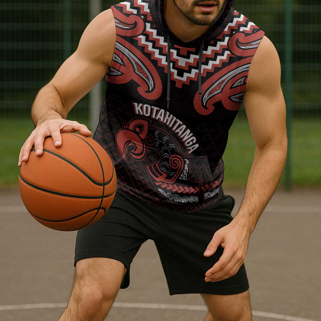 Maori Waitangi Sleeveless Hoodie Kotahitanga Poutama Mix Whakairo - Aussie Hoodie