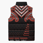 Maori Waitangi Sleeveless Puffer Jacket Kotahitanga Poutama Mix Whakairo - Aussie Hoodie