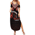 Maori Waitangi Summer Maxi Dress Kotahitanga Poutama Mix Whakairo - Aussie Hoodie