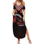 Maori Waitangi Summer Maxi Dress Kotahitanga Poutama Mix Whakairo - Aussie Hoodie