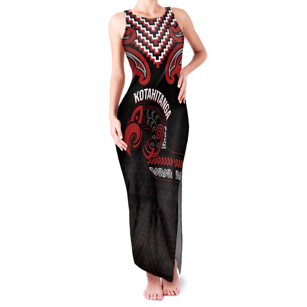 Maori Waitangi Tank Maxi Dress Kotahitanga Poutama Mix Whakairo - Aussie Hoodie