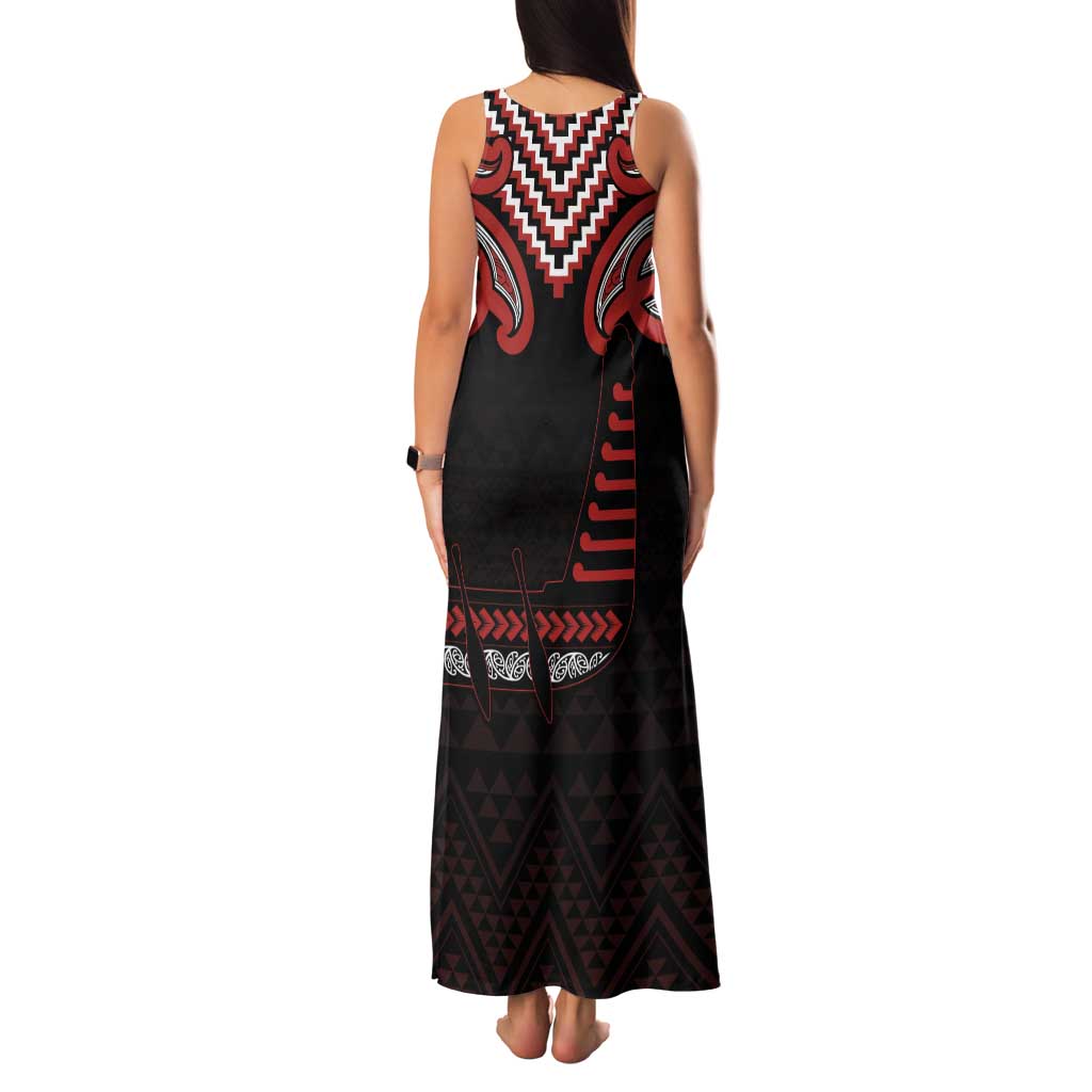 Maori Waitangi Tank Maxi Dress Kotahitanga Poutama Mix Whakairo - Aussie Hoodie