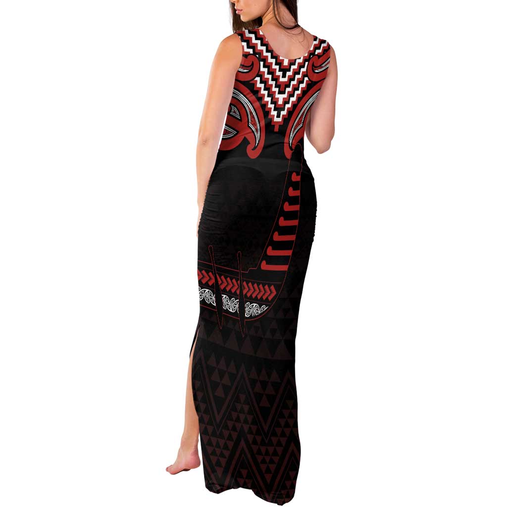 Maori Waitangi Tank Maxi Dress Kotahitanga Poutama Mix Whakairo - Aussie Hoodie