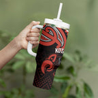 Maori Waitangi Tumbler With Handle Kotahitanga Poutama Mix Whakairo - Aussie Hoodie