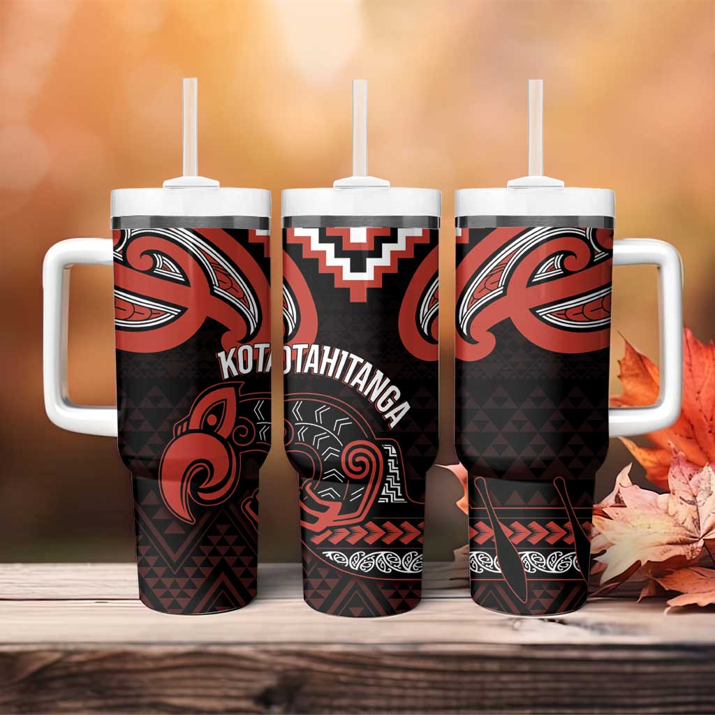 Maori Waitangi Tumbler With Handle Kotahitanga Poutama Mix Whakairo - Aussie Hoodie