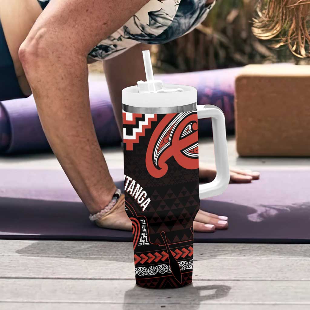Maori Waitangi Tumbler With Handle Kotahitanga Poutama Mix Whakairo - Aussie Hoodie