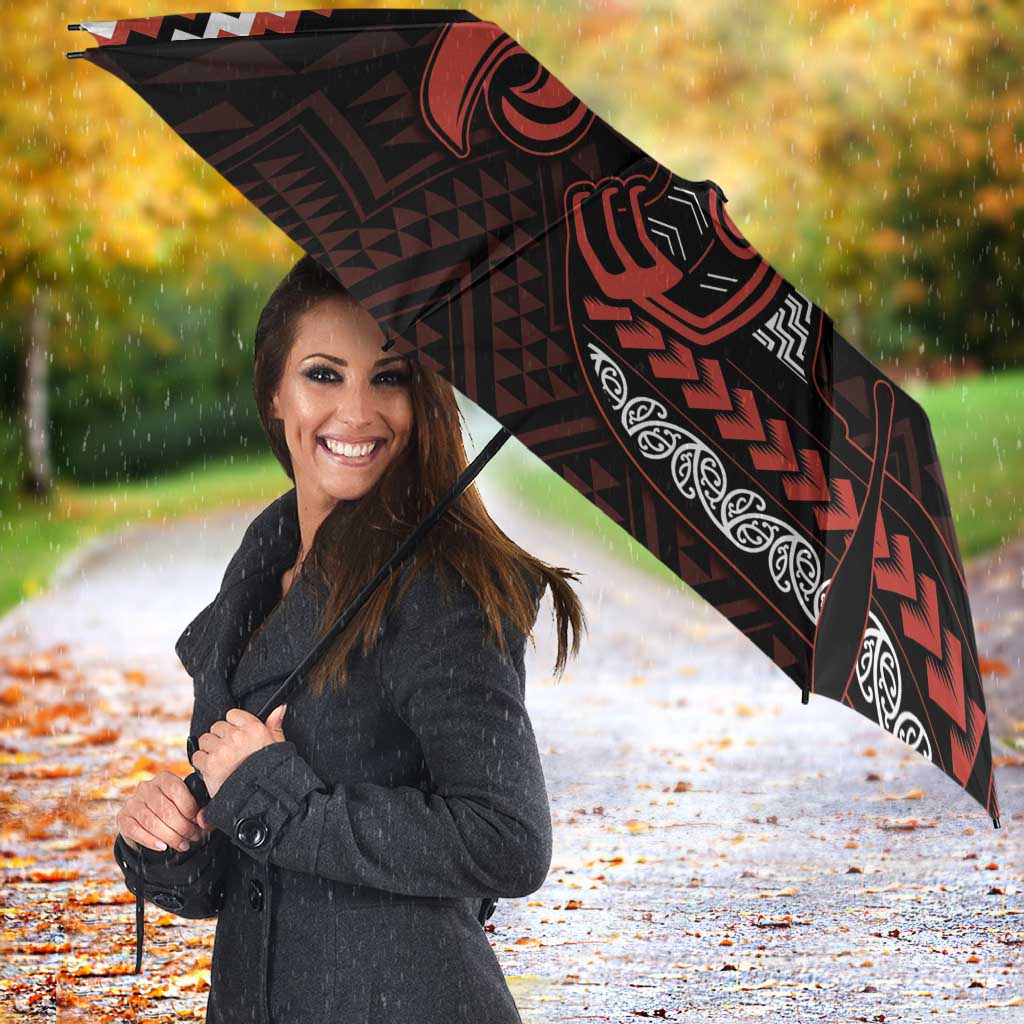 Maori Waitangi Umbrella Kotahitanga Poutama Mix Whakairo - Aussie Hoodie