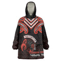 Maori Waitangi Wearable Blanket Hoodie Kotahitanga Poutama Mix Whakairo - Aussie Hoodie