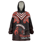 Maori Waitangi Wearable Blanket Hoodie Kotahitanga Poutama Mix Whakairo - Aussie Hoodie