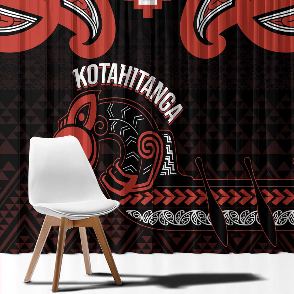 Maori Waitangi Window Curtain Kotahitanga Poutama Mix Whakairo - Aussie Hoodie