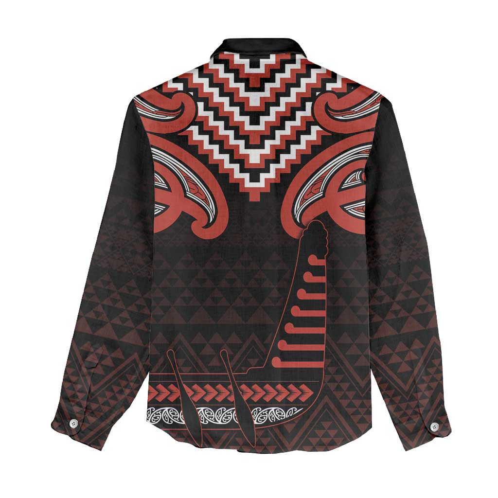 Maori Waitangi Women Casual Shirt Kotahitanga Poutama Mix Whakairo - Aussie Hoodie