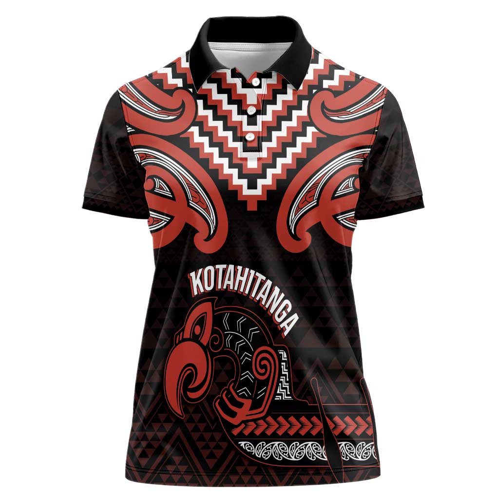 Maori Waitangi Women Polo Shirt Kotahitanga Poutama Mix Whakairo - Aussie Hoodie