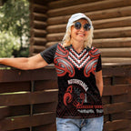 Maori Waitangi Women Polo Shirt Kotahitanga Poutama Mix Whakairo - Aussie Hoodie