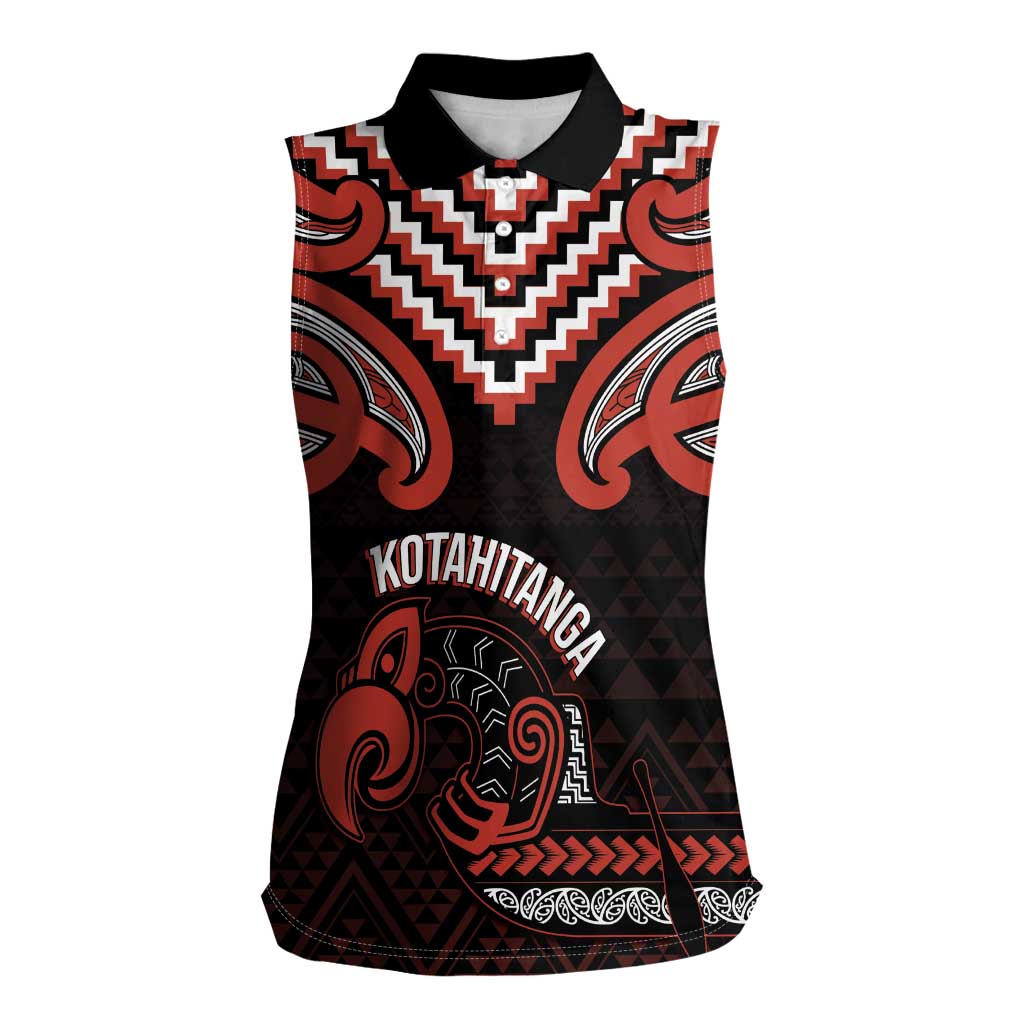 Maori Waitangi Women Sleeveless Polo Shirt Kotahitanga Poutama Mix Whakairo - Aussie Hoodie