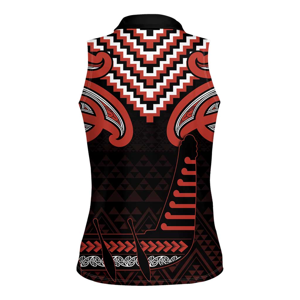 Maori Waitangi Women Sleeveless Polo Shirt Kotahitanga Poutama Mix Whakairo - Aussie Hoodie