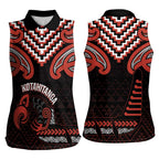 Maori Waitangi Women Sleeveless Polo Shirt Kotahitanga Poutama Mix Whakairo - Aussie Hoodie