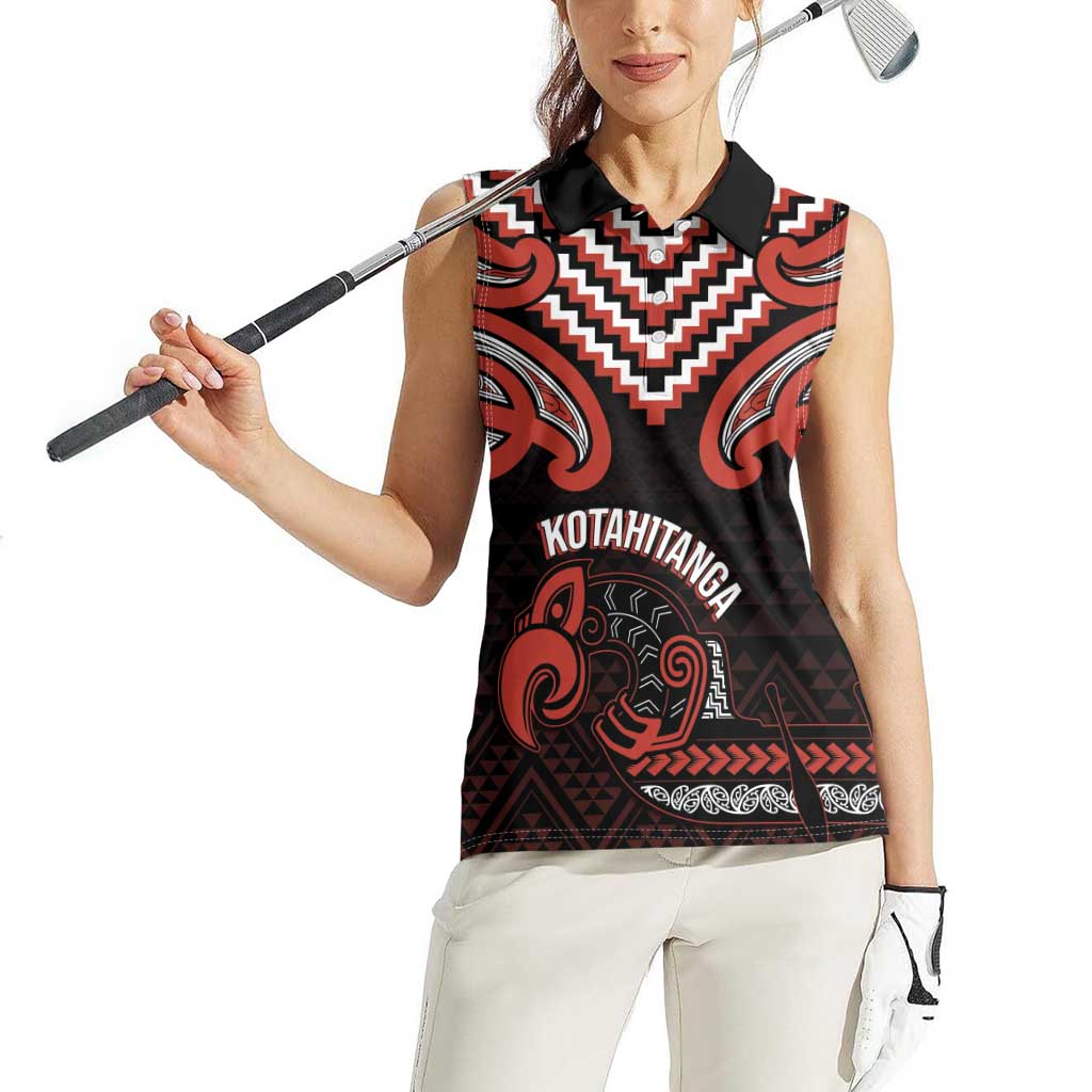 Maori Waitangi Women Sleeveless Polo Shirt Kotahitanga Poutama Mix Whakairo - Aussie Hoodie