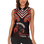 Maori Waitangi Women Sleeveless Polo Shirt Kotahitanga Poutama Mix Whakairo - Aussie Hoodie