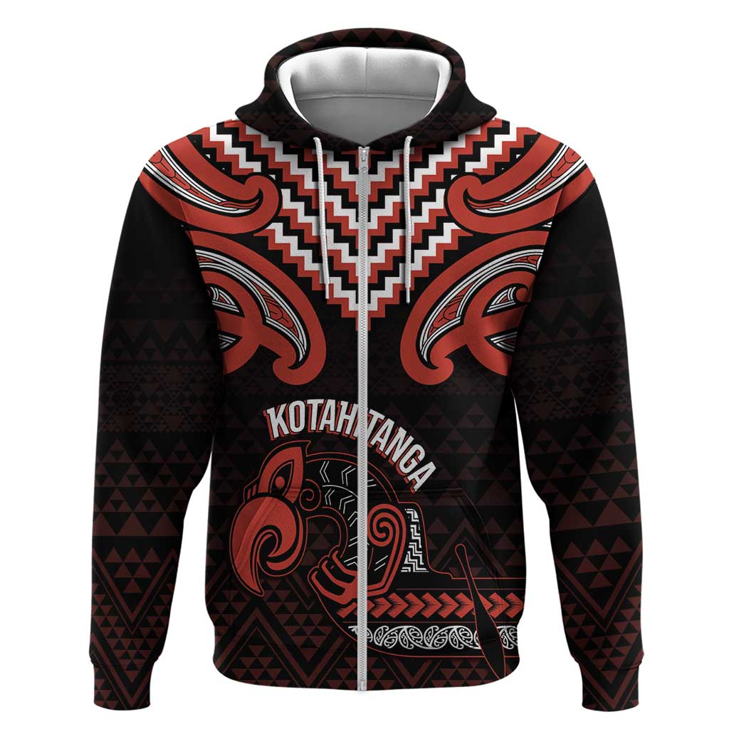 Maori Waitangi Zip Hoodie Kotahitanga Poutama Mix Whakairo - Aussie Hoodie