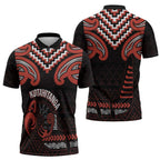 Maori Waitangi Zipper Polo Shirt Kotahitanga Poutama Mix Whakairo - Aussie Hoodie