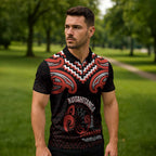 Maori Waitangi Zipper Polo Shirt Kotahitanga Poutama Mix Whakairo - Aussie Hoodie