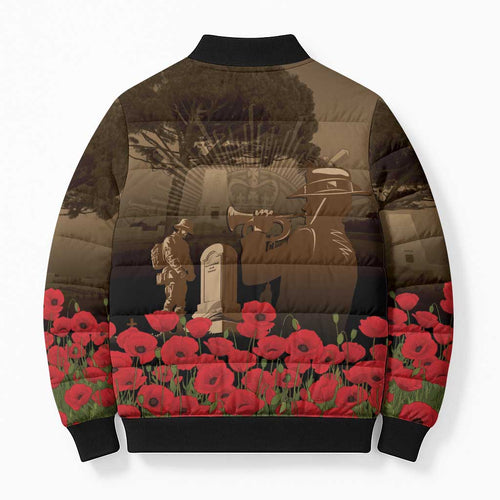 Australia - New Zealand ANZAC Lone Pine Bomber Puffer Jacket The Last Post