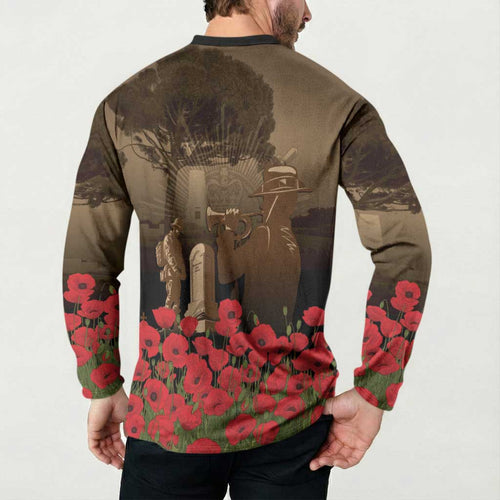 Australia - New Zealand ANZAC Lone Pine Button Sweatshirt The Last Post
