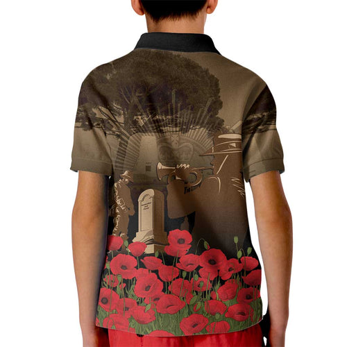 Australia - New Zealand ANZAC Lone Pine Kid Polo Shirt The Last Post