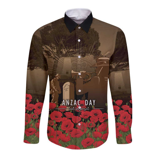 Australia - New Zealand ANZAC Lone Pine Long Sleeve Button Shirt The Last Post