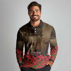 Australia - New Zealand ANZAC Lone Pine Long Sleeve Polo Shirt The Last Post