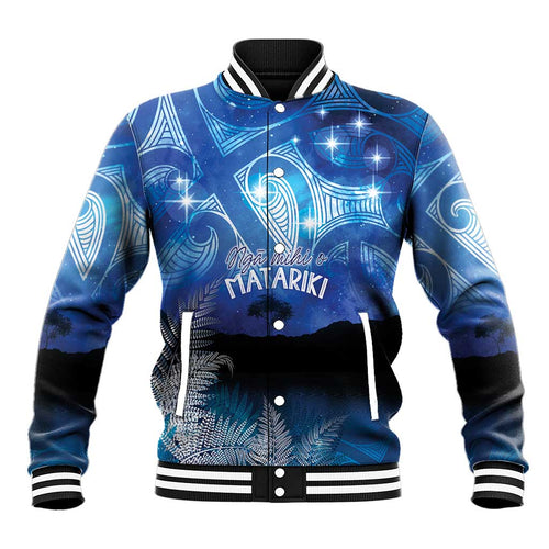 NZ Maori Matariki Scenery Baseball Jacket Galaxy Sky