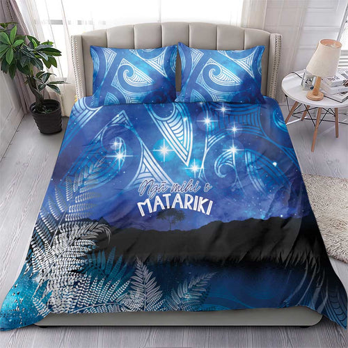 NZ Maori Matariki Scenery Bedding Set Galaxy Sky