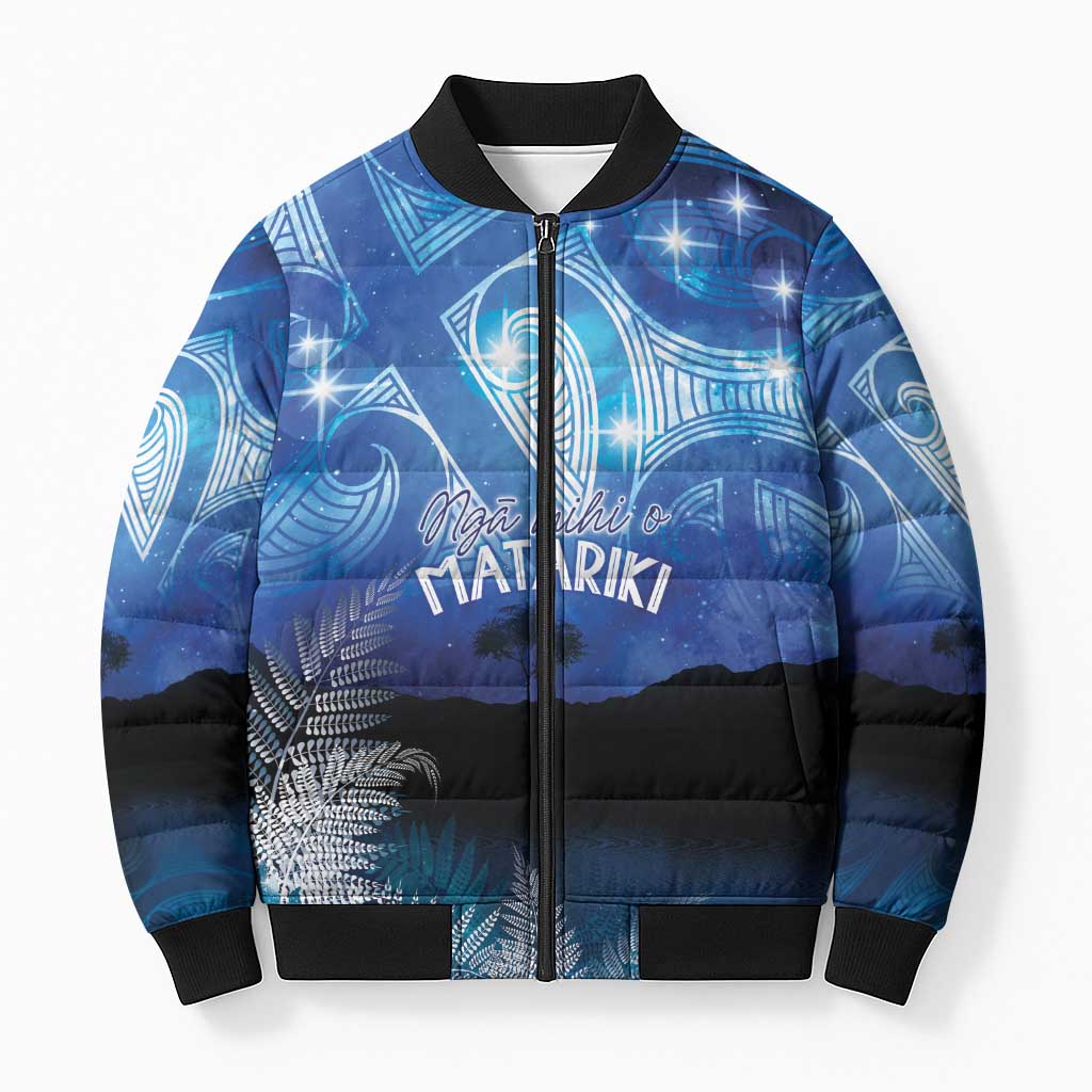 NZ Maori Matariki Scenery Bomber Puffer Jacket Galaxy Sky