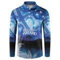 NZ Maori Matariki Scenery Button Sweatshirt Galaxy Sky