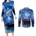 NZ Maori Matariki Scenery Couples Matching Long Sleeve Bodycon Dress and Long Sleeve Button Shirt Galaxy Sky