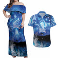 NZ Maori Matariki Scenery Couples Matching Off Shoulder Maxi Dress and Hawaiian Shirt Galaxy Sky