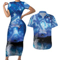 NZ Maori Matariki Scenery Couples Matching Short Sleeve Bodycon Dress and Hawaiian Shirt Galaxy Sky