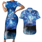 NZ Maori Matariki Scenery Couples Matching Short Sleeve Bodycon Dress and Hawaiian Shirt Galaxy Sky