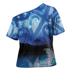 NZ Maori Matariki Scenery Cross Shoulder Shirt Galaxy Sky