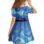 NZ Maori Matariki Scenery Family Matching Long Sleeve Bodycon Dress and Hawaiian Shirt Galaxy Sky