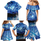 NZ Maori Matariki Scenery Family Matching Mermaid Dress and Hawaiian Shirt Galaxy Sky