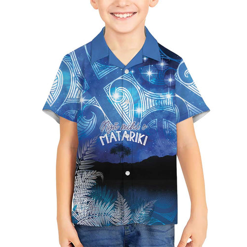 NZ Maori Matariki Scenery Family Matching Mermaid Dress and Hawaiian Shirt Galaxy Sky
