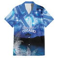 NZ Maori Matariki Scenery Family Matching Off The Shoulder Long Sleeve Dress and Hawaiian Shirt Galaxy Sky