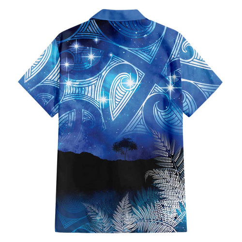 NZ Maori Matariki Scenery Family Matching Off Shoulder Short Dress and Hawaiian Shirt Galaxy Sky